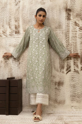 DC-0467 GREEN DYED EMBROIDERED KURTA